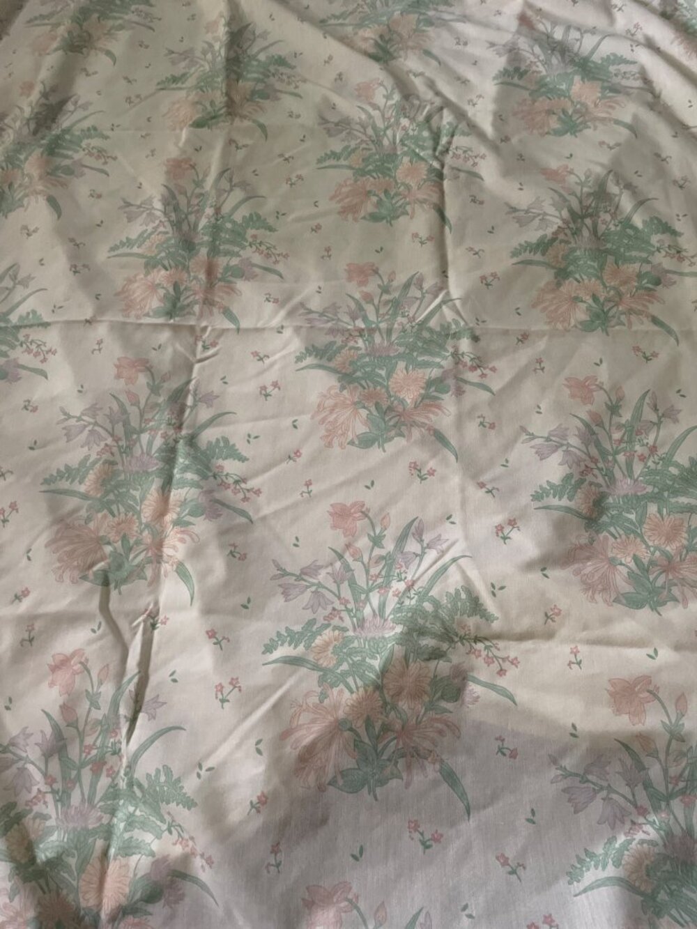 Lady Pepperell Grandeur Queen Flat Sheet Floral Pattern Vintage